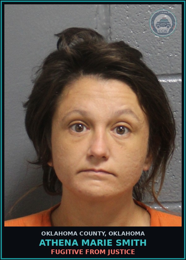 Booking mugshot of Athena Marie Smith in Oklahoma County