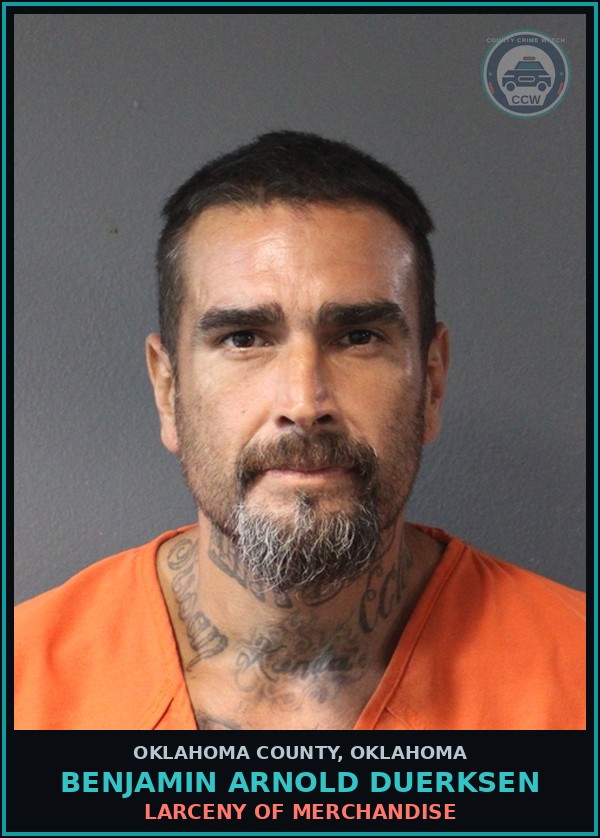 Booking mugshot of Benjamin Arnold Duerksen in Oklahoma County