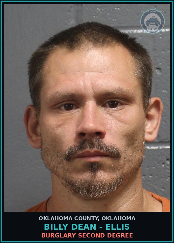 Booking mugshot of Billy Dean - Ellis in Oklahoma County