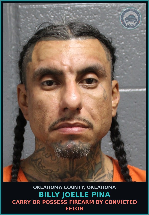 Booking mugshot of Billy Joelle Pina in Oklahoma County
