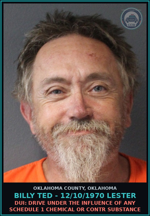 Booking mugshot of Billy Ted - 12/10/1970 Lester in Oklahoma County