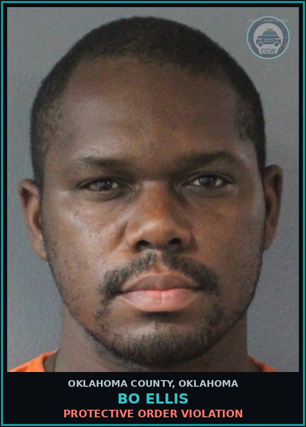 Booking mugshot of Bo Ellis in Oklahoma County
