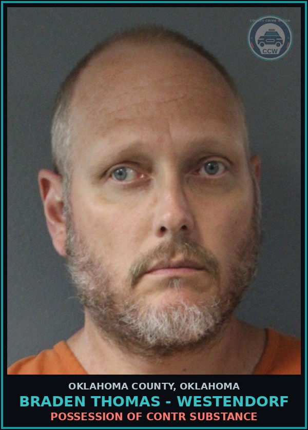 Booking mugshot of Braden Thomas - Westendorf in Oklahoma County