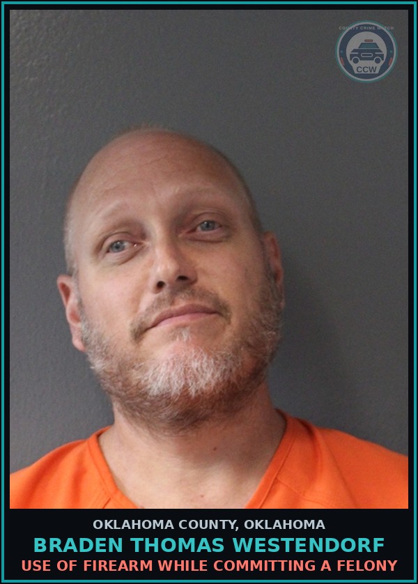Booking mugshot of Braden Thomas Westendorf in Oklahoma County