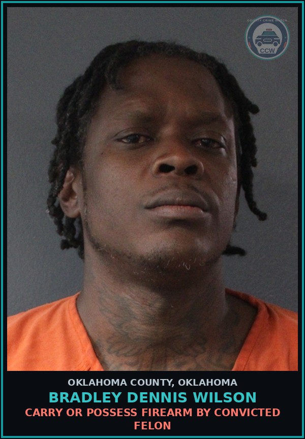 Booking mugshot of Bradley Dennis Wilson in Oklahoma County