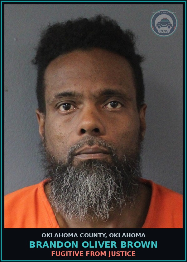 Booking mugshot of Brandon Oliver Brown in Oklahoma County