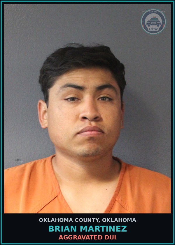 Booking mugshot of Brian Martinez in Oklahoma County