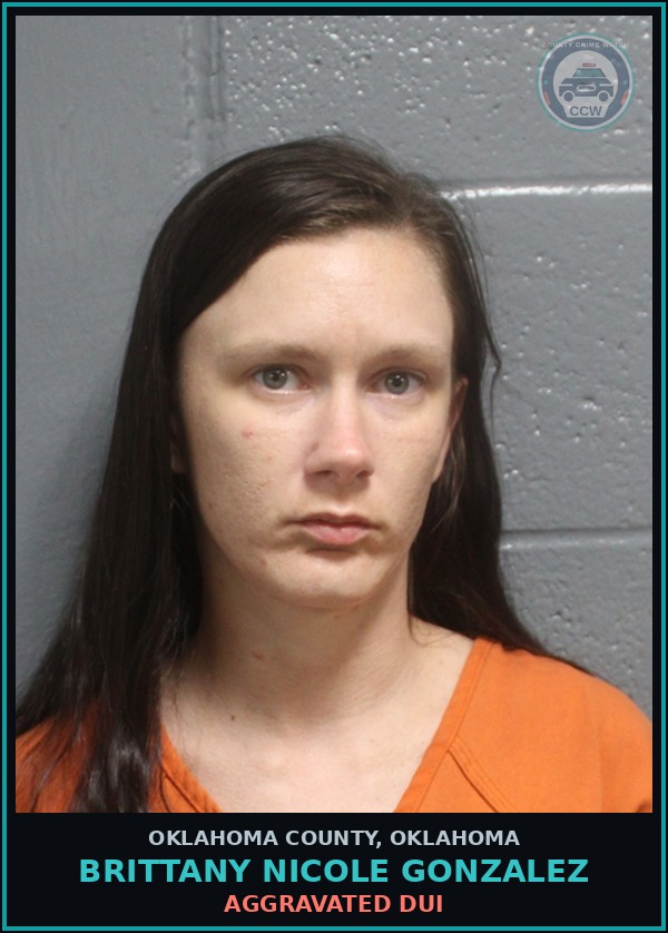 Booking mugshot of Brittany Nicole Gonzalez in Oklahoma County