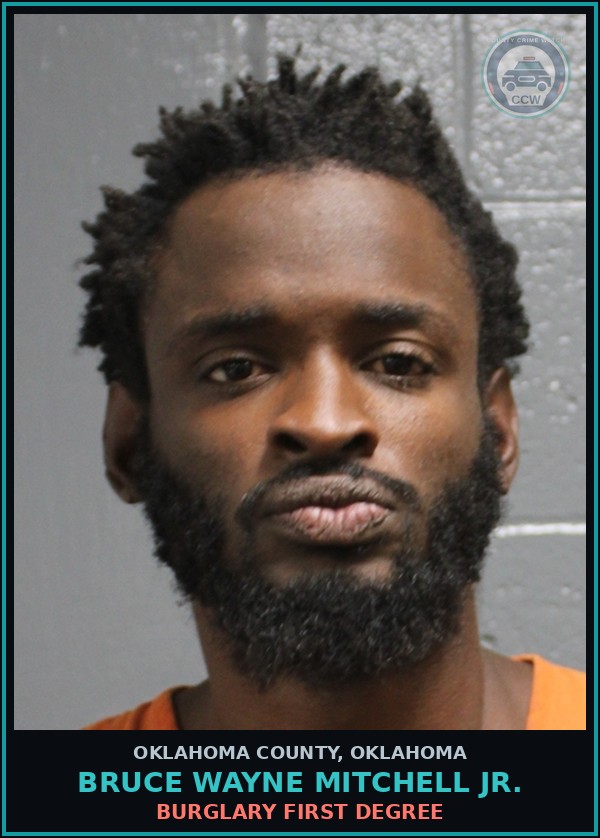 Booking mugshot of Bruce Wayne Mitchell Jr. in Oklahoma County