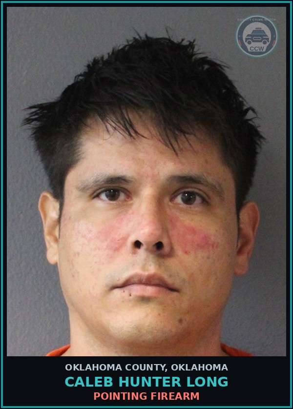 Booking mugshot of Caleb Hunter Long in Oklahoma County