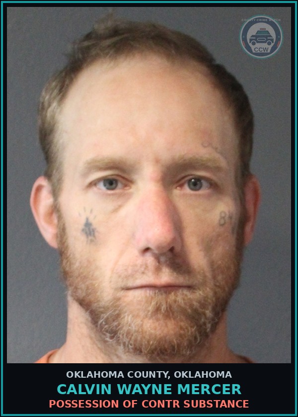 Booking mugshot of Calvin Wayne Mercer in Oklahoma County
