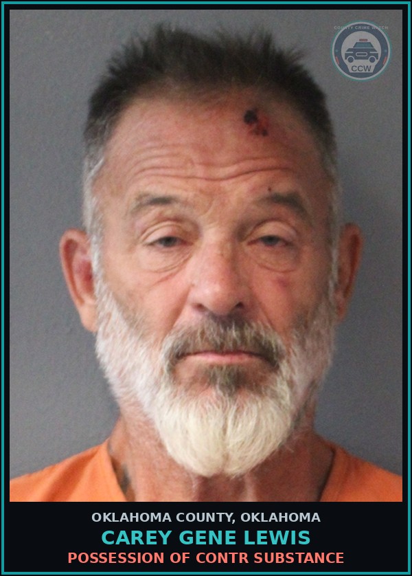 Booking mugshot of Carey Gene Lewis in Oklahoma County