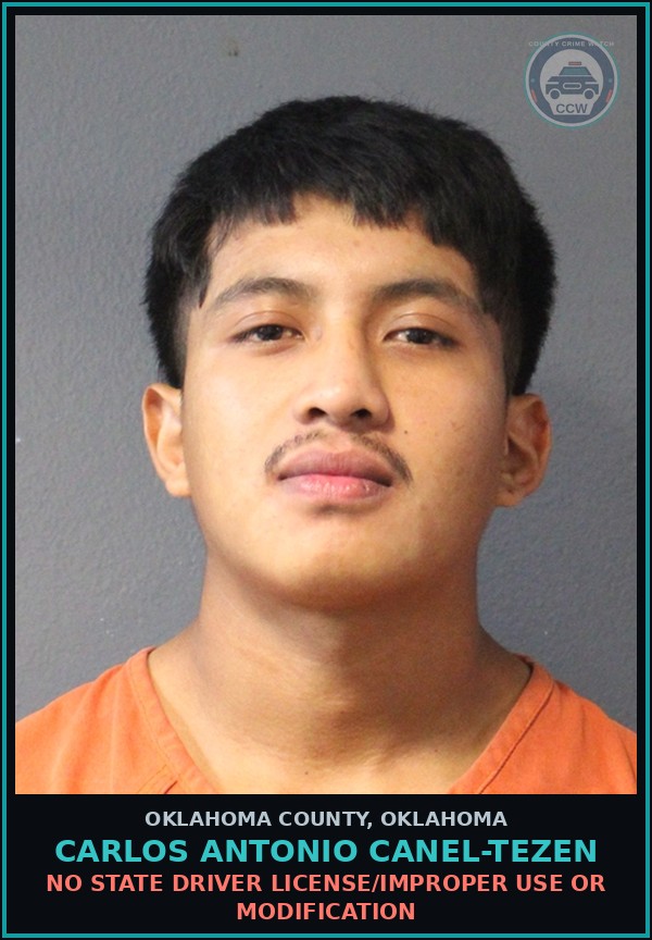 Booking mugshot of Carlos Antonio Canel-Tezen in Oklahoma County