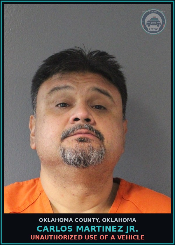 Booking mugshot of Carlos Martinez Jr. in Oklahoma County