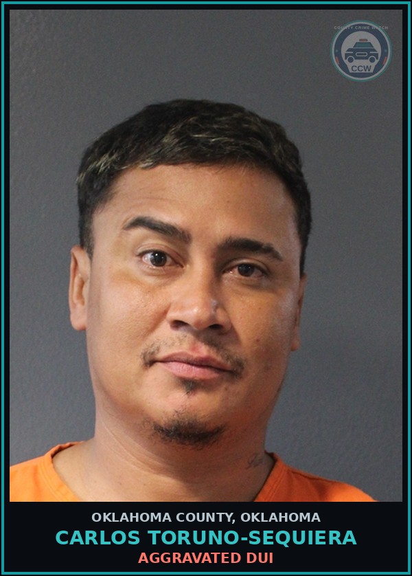 Booking mugshot of Carlos Toruno-Sequiera in Oklahoma County