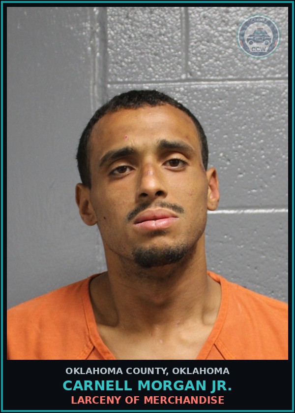 Booking mugshot of Carnell Morgan Jr. in Oklahoma County
