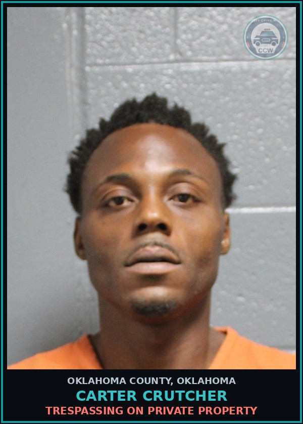 Booking mugshot of Carter Crutcher in Oklahoma County
