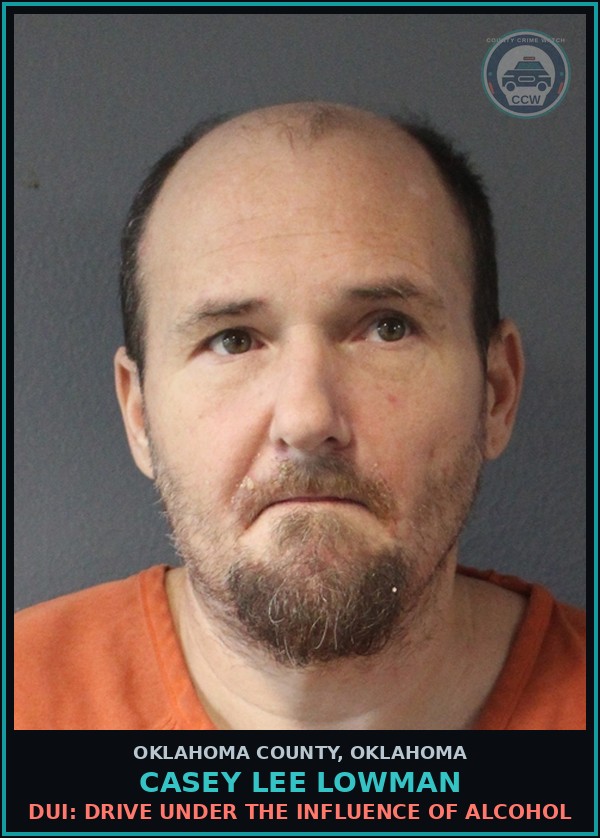Booking mugshot of Casey Lee Lowman in Oklahoma County