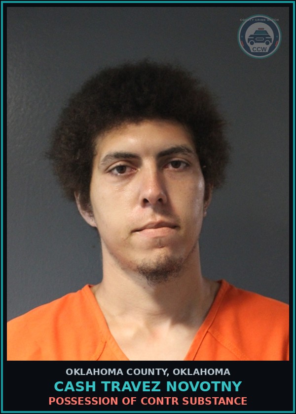 Booking mugshot of Cash Travez Novotny in Oklahoma County