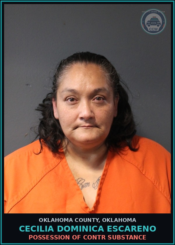 Booking mugshot of Cecilia Dominica Escareno in Oklahoma County