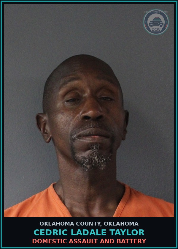 Booking mugshot of Cedric Ladale Taylor in Oklahoma County
