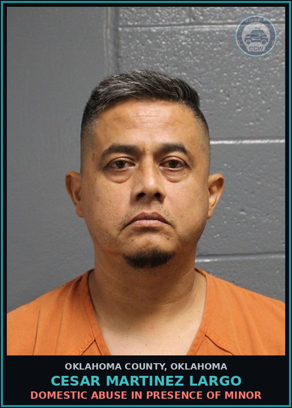Booking mugshot of Cesar Martinez Largo in Oklahoma County