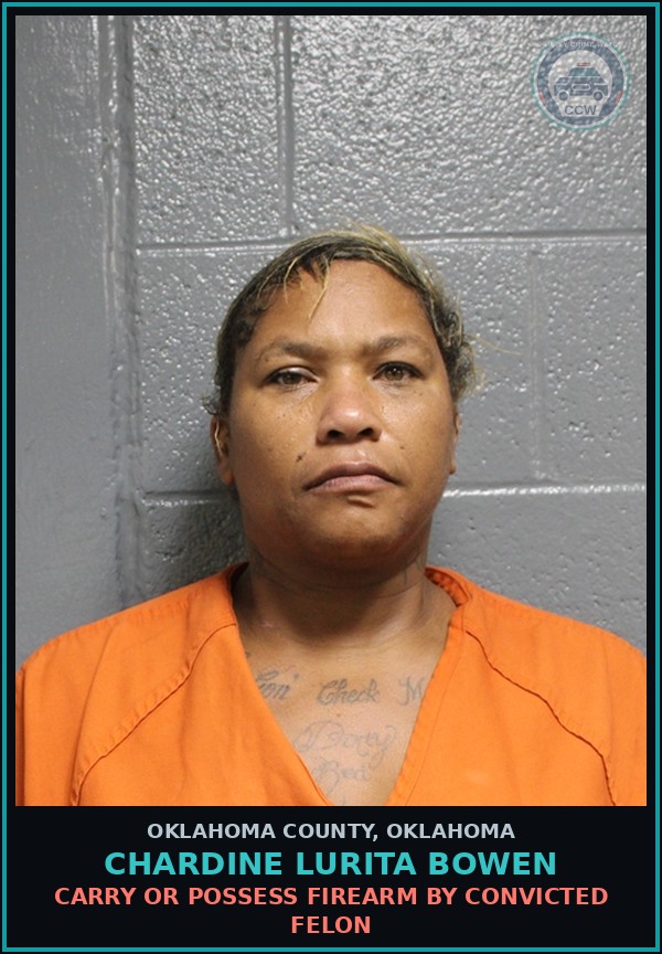 Booking mugshot of Chardine Lurita Bowen in Oklahoma County
