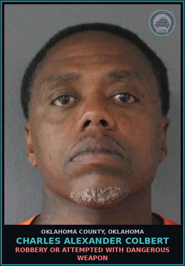 Booking mugshot of Charles Alexander Colbert in Oklahoma County