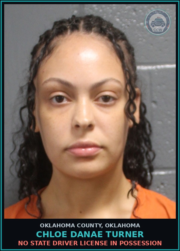 Booking mugshot of Chloe Danae Turner in Oklahoma County