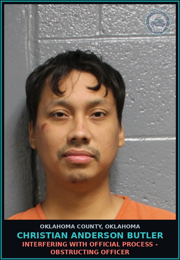 Booking mugshot of Christian Anderson Butler in Oklahoma County