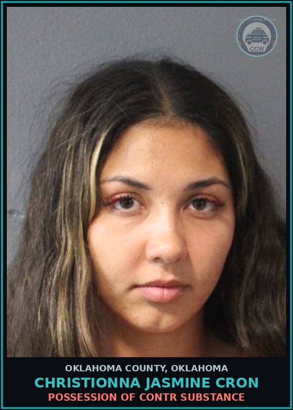 Booking mugshot of Christionna Jasmine Cron in Oklahoma County
