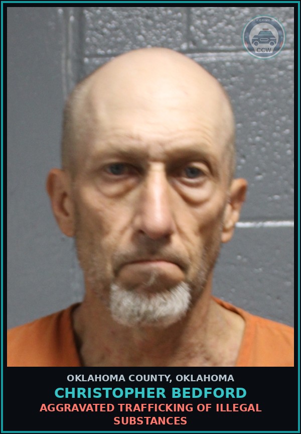 Booking mugshot of Christopher Bedford in Oklahoma County