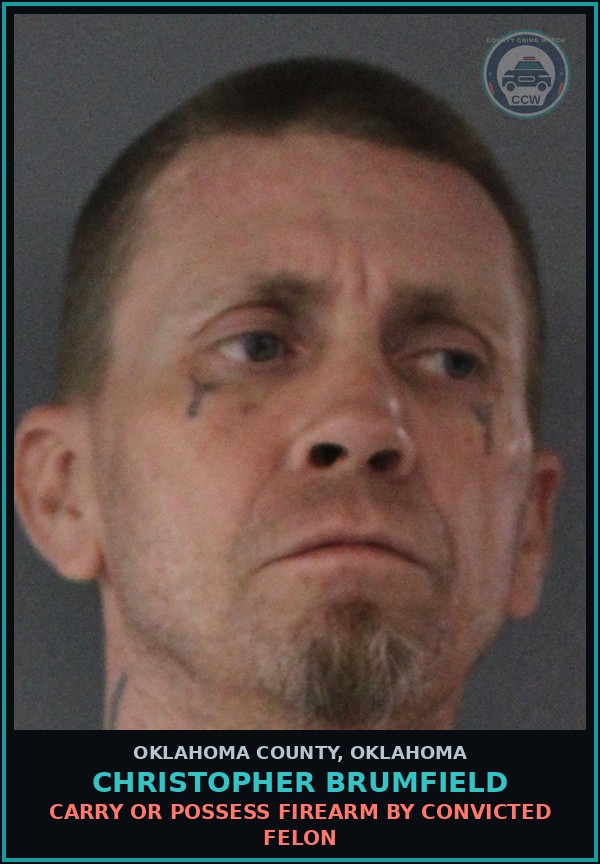Booking mugshot of Christopher Brumfield in Oklahoma County