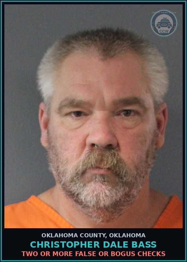 Booking mugshot of Christopher Dale Bass in Oklahoma County