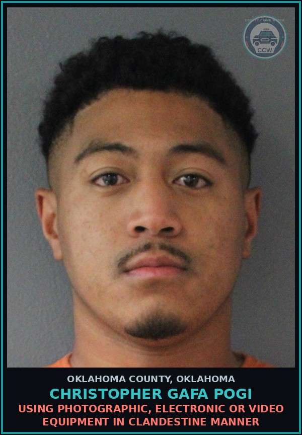 Booking mugshot of Christopher Gafa Pogi in Oklahoma County