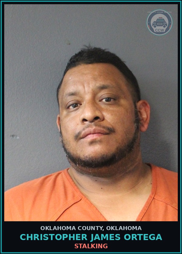 Booking mugshot of Christopher James Ortega in Oklahoma County