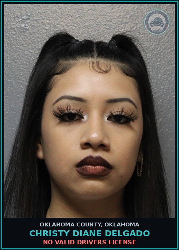 Booking mugshot of Christy Diane Delgado in Oklahoma County