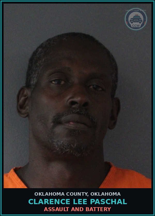 Booking mugshot of Clarence Lee Paschal in Oklahoma County
