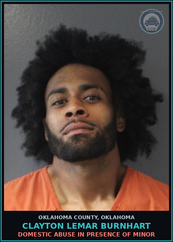 Booking mugshot of Clayton Lemar Burnhart in Oklahoma County