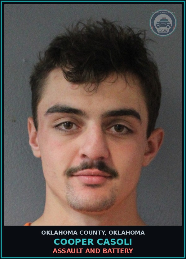 Booking mugshot of Cooper Casoli in Oklahoma County