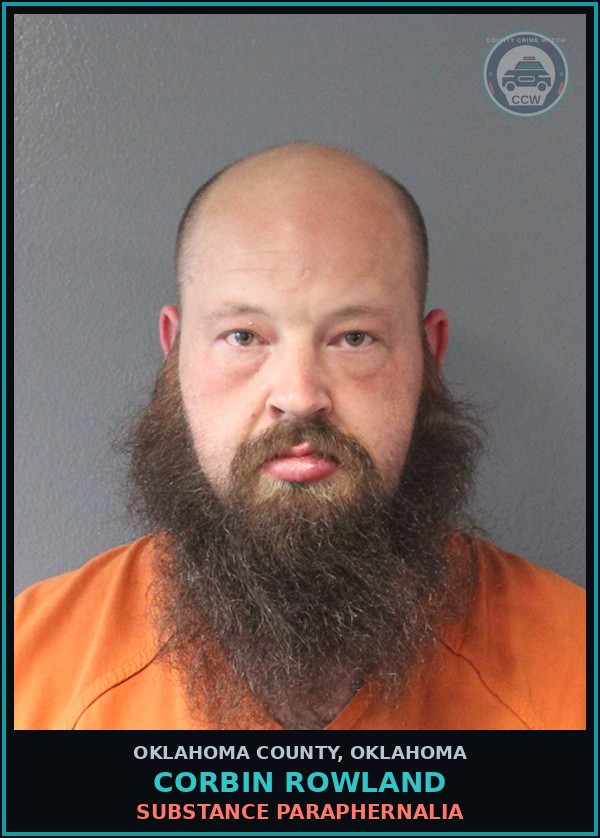 Booking mugshot of Corbin Rowland in Oklahoma County
