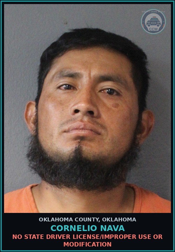 Booking mugshot of Cornelio Nava in Oklahoma County