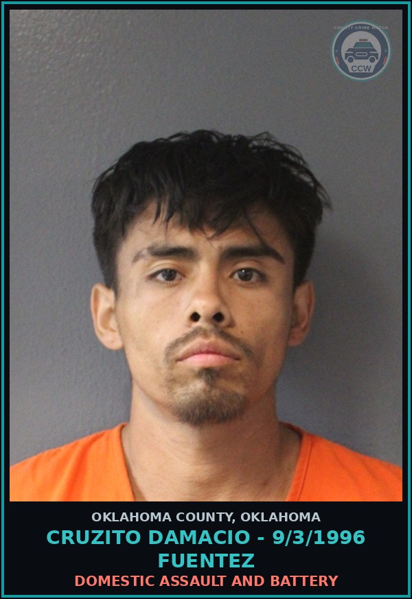 Booking mugshot of Cruzito Damacio - 9/3/1996 Fuentez in Oklahoma County