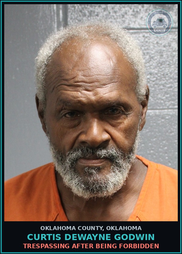 Booking mugshot of Curtis Dewayne Godwin in Oklahoma County