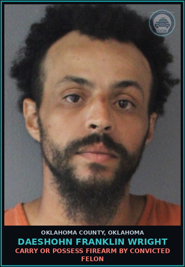 Booking mugshot of Daeshohn Franklin Wright in Oklahoma County