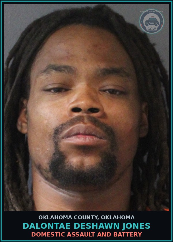 Booking mugshot of Dalontae Deshawn Jones in Oklahoma County