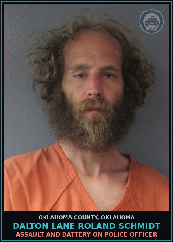 Booking mugshot of Dalton Lane Roland Schmidt in Oklahoma County