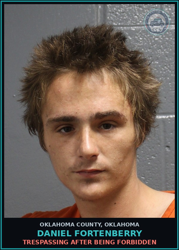 Booking mugshot of Daniel Fortenberry in Oklahoma County