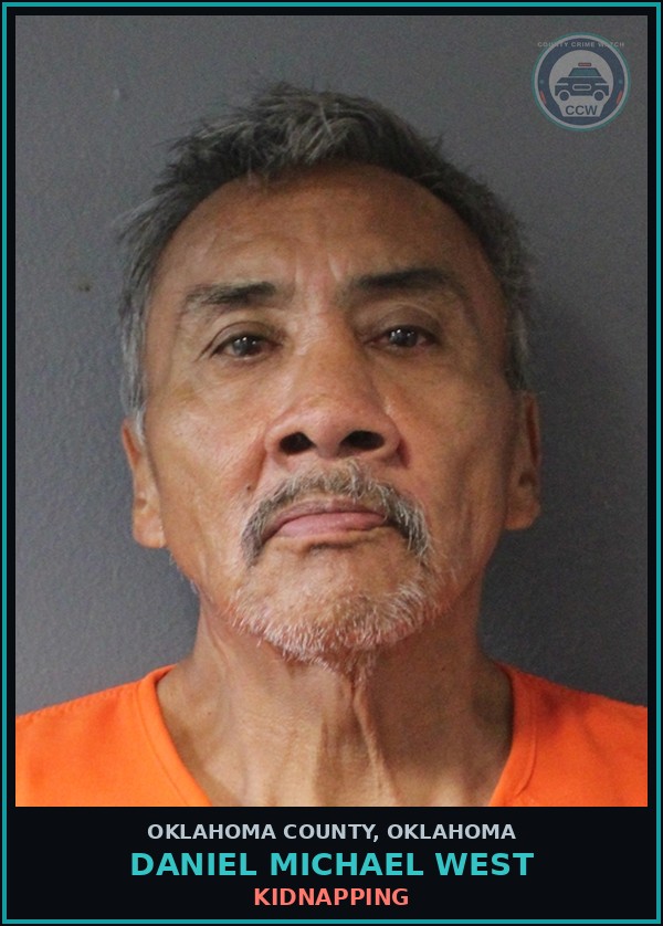 Booking mugshot of Daniel Michael West in Oklahoma County