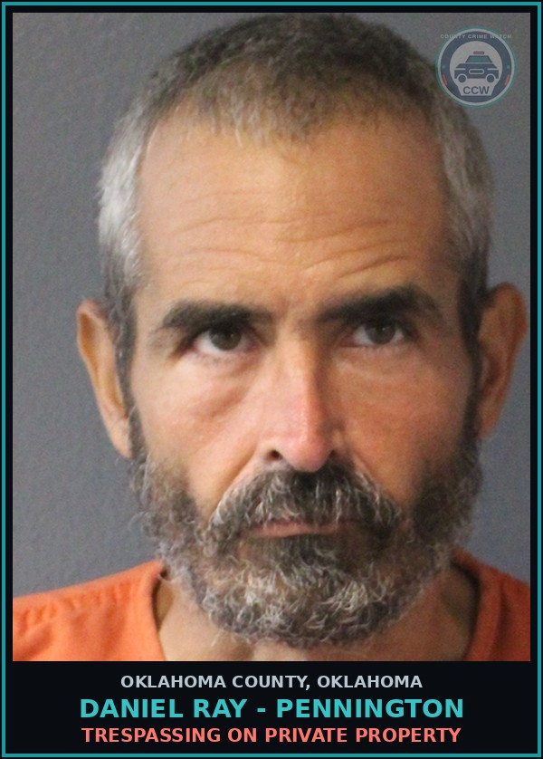 Booking mugshot of Daniel Ray - Pennington in Oklahoma County